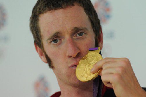 Bradley Wiggins mit seinem fünften Olympiagold. Foto: afp