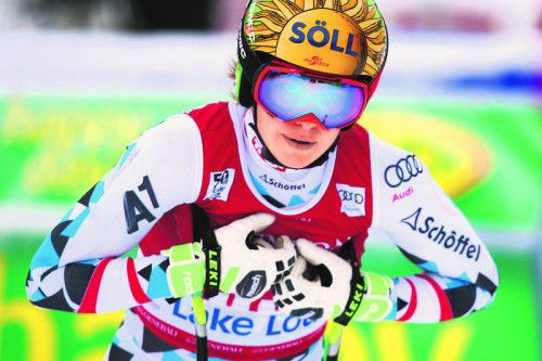 Christina Ager zeigte im Abfahrtstraining von Lake Louise mit einer Bestzeit auf. Foto: gepa