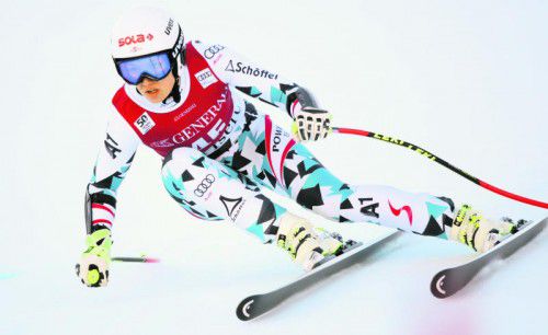 Christine Scheyer im Vollgas-Modus – die junge Götznerin fuhr in den ersten sechs Saisonrennen immer in die Weltcup-Punkteränge.  Foto: gepa
