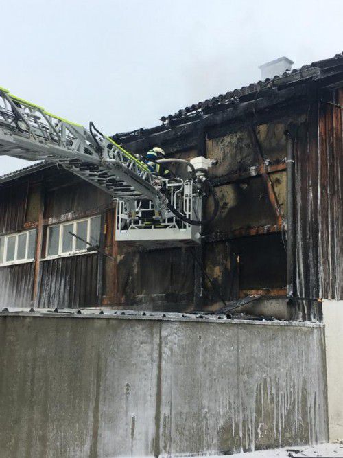 Der Brand an der Fassade konnte von mehreren alarmierten Feuerwehren rasch unter Kontrolle gebracht werden. Foto: vol.at/Pletsch