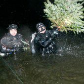 Christbaum taucht im Koblacher Lehmloch ab