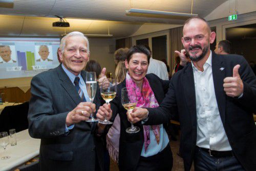 Große Freude herrschte auch bei Willi Hagleitner, Jutta Frick und Gebhard Heinzle (v. l.).