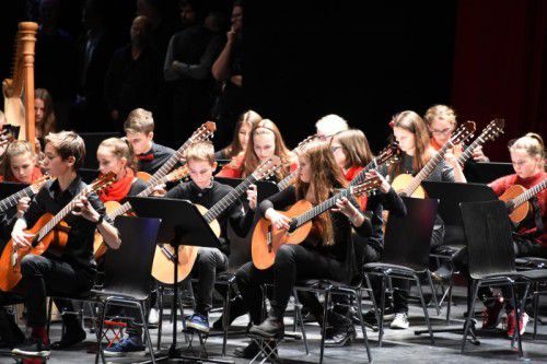 Junge Musiker aus allen Musikschulen des Landes haben jüngst im Bregenzer Festspielhaus das Publikum begeistert. Foto: Musikschulwerk