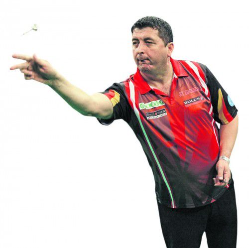 Österreichs Topteilnehmer bei der Darts-WM in London: der 44-jährige Wiener Mensur Suljovic.
Foto: apa