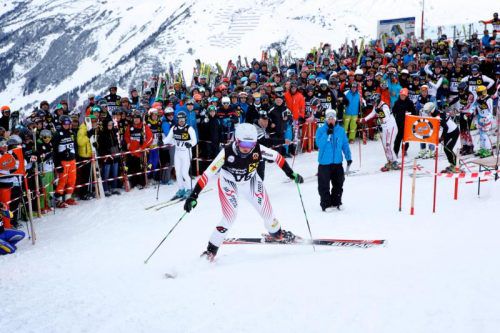 Ab 9 Uhr werden die rund 1000 Starter – im Bild Lokalmatadorin und Seriensiegerin Angelika Kaufmann – bei der Bergstation der Rüfikopfbahn alle 100 Sekunden auf die Strecke geschickt. Foto: Lech/Zürs Tourismus