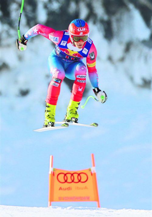 Auf der schnellsten Linie zwischen Start und Ziel: Steven Nyman fuhr auf der Streif in Kitzbühel die erste Bestzeit.  Foto: gepa