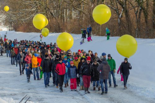 Demonstration für die Grünzone in Weiler am Dreikönigstag.  VN/RP