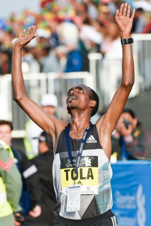 Dubai-Streckenrekordhalter Tamirat Tola aus Äthiopien. Foto: afp
