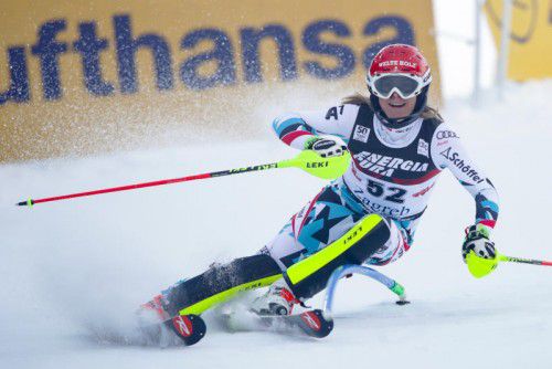 Im ersten Durchgang zeigte Katharina Liensberger erneut ihr fahrerisches Können. Foto: gepa