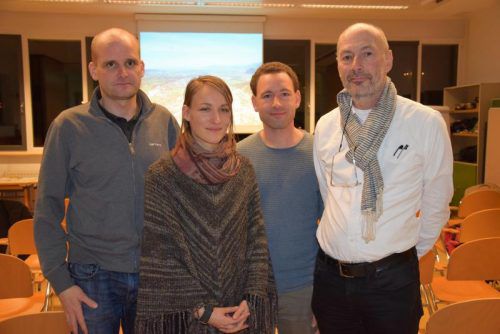 Martin Strele (Bodenfreiheit), Nicole Rodlsberger, Sebastian Vilanek und Roland Gnaiger (Universität Linz). Foto: ver