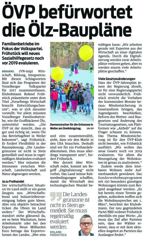 VN-Bericht vom 21. Jänner 2017.
