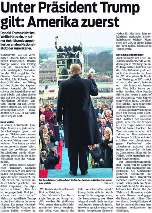 VN-Bericht vom 21. Jänner 2017.