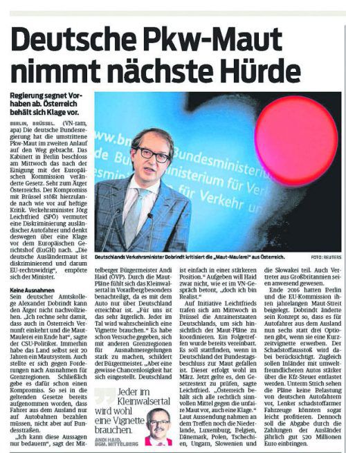 VN-Bericht vom 26. Jänner 2017.