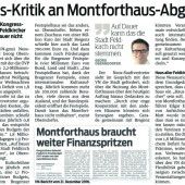 Zur finanziellen Lage des Montfort­hauses