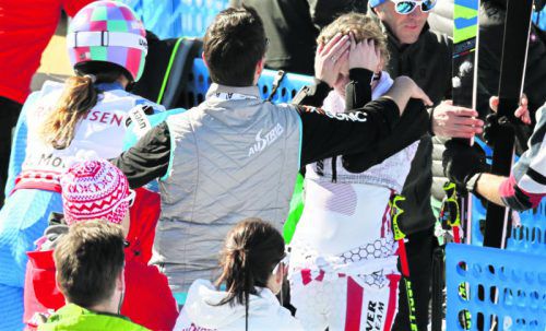 Bei Bernadette Schild flossen nach ihrem zeitraubenden Fehler im zweiten Lauf die Tränen. Foto: gepa
