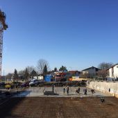 Am Gemeindehaus Lochau wird betoniert