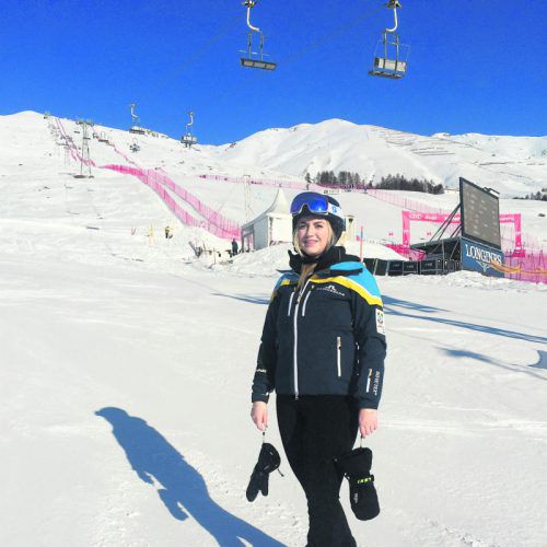 Die Lecherin Lara Ortlieb ist in St. Moritz für das Social-Media-Team im Einsatz. Foto: Reiner