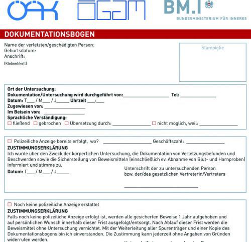 Diese Unterlage soll Gewaltdokumentation präziser machen.