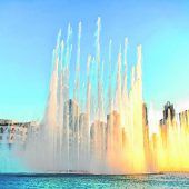150 Meter hohe Wasserspiele