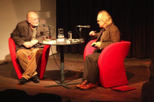 Dzevad Karahasan im Gespräch mit Michael Köhlmeier im Feldkircher Theater am Saumarkt. Foto: bek