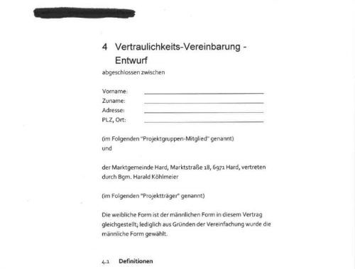 Ein Vertragsentwurf sorgt in Hard für parteipolitischen Schlagabtausch.