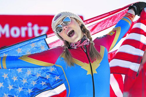 Emotionaler Höhepunkt für Mikaela Shiffrin. Das US-Girl holte sich zum dritten Mal in Folge die Slalom-WM-Goldene – und das im zarten Alter von 21 Jahren. Foto: afp