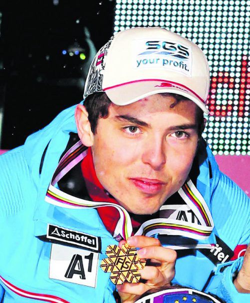 Gold mit dem ÖSV-Team in Schladming: Marcel Mathis. Foto: gepa