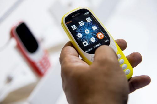 Heimlicher Star des MWC: das neue alte Nokia 3310. Foto: AFP