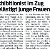 Junger Sittenstrolch in Bregenz ausgeforscht