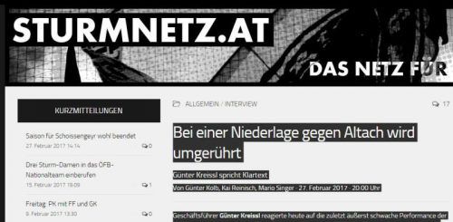 Bei Sturm wird das Altach-Spiel in den Mittelpunkt gestellt.