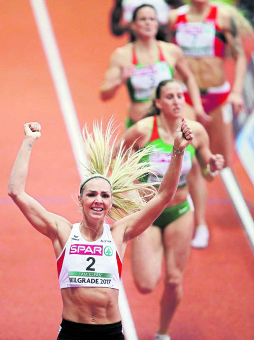 Der Laufsieg von Ivona Dadic über 800 Meter wurde mit der Silbermedaille im Fünfkampf belohnt. Foto: Reuters