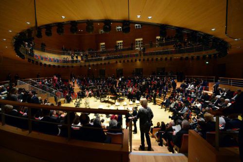 Der Saal ist Teil der von Barenboim gegründeten Musikakademie, die Studenten aus der arabischen Welt und Israel zusammenbringt. Foto: AFP