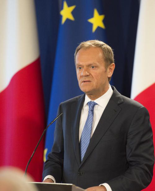 Donald Tusk präsentierte den Brexit-Verhandlungsentwurf. ap