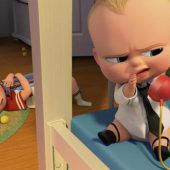 Ein Baby mit Schlips und Kragen