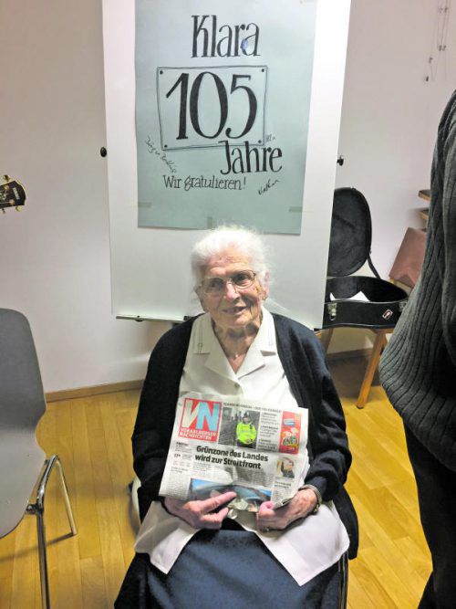 Herzlichen Glückwunsch: Jubilarin Klara Gächter konnte im Haus der Generationen in Götzis jetzt ihren 105. Geburtstag feiern.