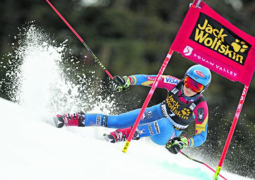 Saisonsieg Nummer zehn für Mikaela Shiffrin – beim Riesentorlauf in Squaw Valley gewann die Weltcupführende vor Federica Brignone und Tessa Worley.  Foto: gepa