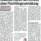 Koalitionsstreit wegen Flüchtlingsverteilung