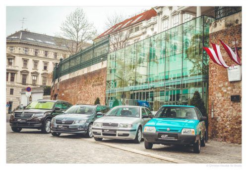 Zeitreise: Wie sich Skoda in 25 Jahren gewandelt hat. Heute zählen Modelle wie der Octavia oder das neue SUV Kodiaq zu den Bestsellern am heimischen Automarkt. Grund für Feierlaune zum 25-Jahr-Jubiläum. Fotos: Houdek