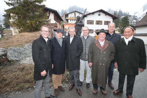 Christian Gantner (l.), Ludwig Muxel, Karlheinz Rüdisser, Dietmar Tschohl sowie Erich Brunner mit Florian Morscher und Alt-LH Martin Purtscher. Fotos: ame