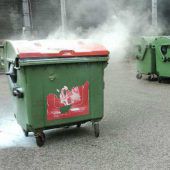 Polizisten bekämpften Containerbrand
