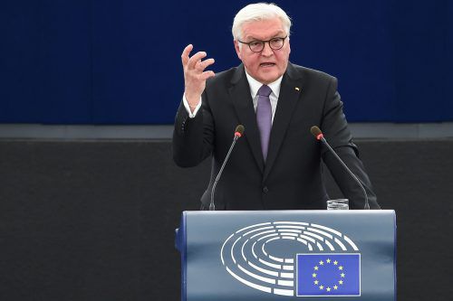 Der deutsche Präsident hielt eine Rede vor dem EU-Parlament.  AFP