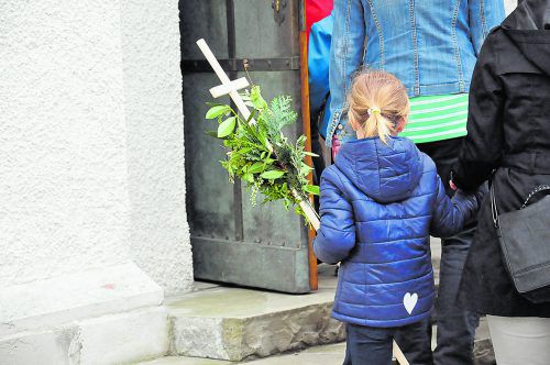 Der Palmsonntag zählt zu den bestbesuchten Gottesdiensten des Jahres. Die Palmbuschen erinnern an den Empfang für Jesus in Jerusalem.  Kath