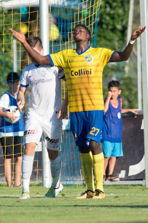 Goldtorschütze Martin Boakye lässt Hohenems jubeln. VN/Stiplovsek