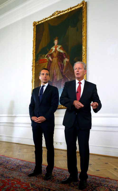 Kern und Mitterlehner zeigen Einigkeit.  REUTERS
