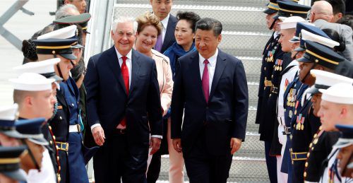 US-Außenminister Rex Tillerson empfing Chinas Präsident Xi Jinping vor dessen Treffen mit Präsident Donald Trump. Foto: Reuters