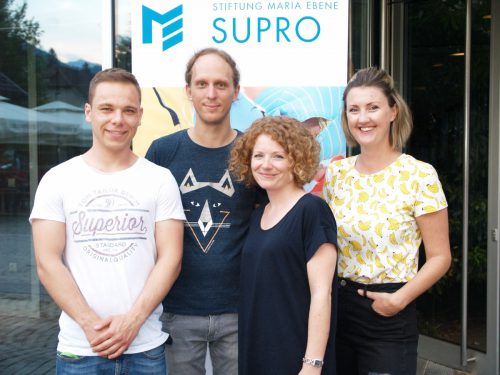 Das SUPRO-Team mit Johannes Nicolussi, Christian Rettenberger, Organisatorin Cornelia Ammann und Moderatorin Conny Müller. fotos: sie