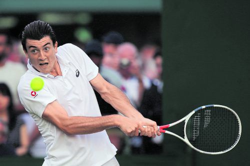 Als unbeschriebenes Blatt in Runde drei: Sebastian Ofner sorgt in Wimbledon für Aufsehen. Foto: ap