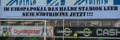 Die Altacher Fans haben zu Beginn dieser Saison ihren Unmut über eine fehlende Infrastruktur auch zum Ausdruck gebracht. Foto: gepa