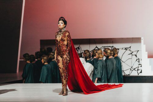 Die Besetzung ist von Maria Radoeva als babylonische Königin Semiramide (Bild) und Svetlana Kotina als Arsace dominiert.  Foto: APA/Bender