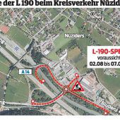 Beim Kreisverkehr in Nüziders geht es Anfang August baulich richtig rund